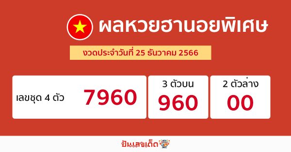 ผลหวยฮานอยพิเศษ-"Special Hanoi lottery results"