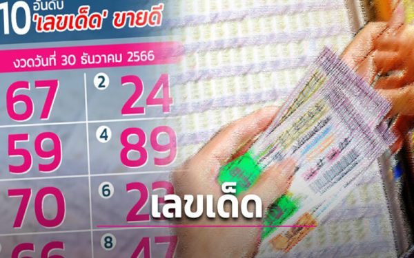 10 อันดับเลขเด็ด 30/12/66-"Top 10 lucky -numbers 301266"