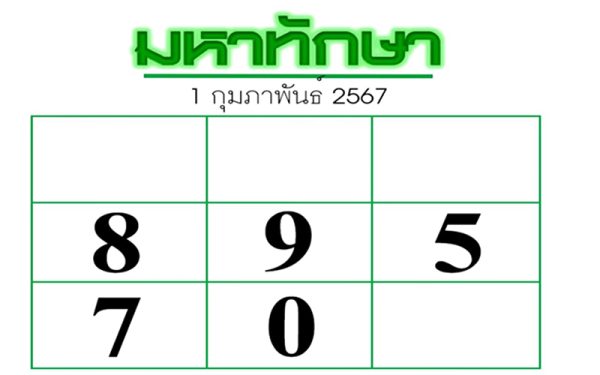 เลขมหาทักษา 1 02 67 -"Mahathaksa number 1 02 67"