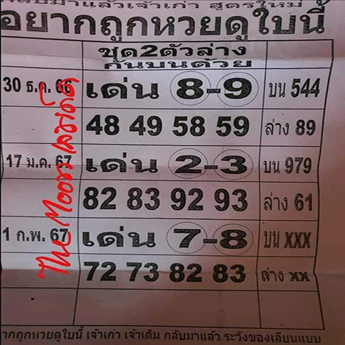 อยากถูกหวยดูใบนี้ 1 02 67-"Want to win the lottery Look at this ticket 1 02 67"