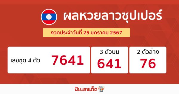 ผลหวยลาวซุปเปอร์ 25/1/67-"lao-super-lottery-guidelines-25-1-67"