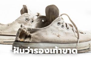 ฝันว่ารองเท้าแตะขาด1ข้าง-"Dreaming that one shoe is torn, lucky number."