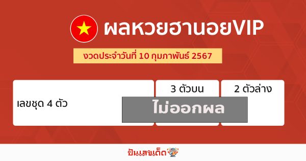 ผลหวยฮานอยVIP -"Hanoi VIP lottery results "