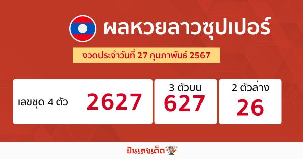 ผลหวยลาวซุปเปอร์ 27/02/67-"Check the numbers"