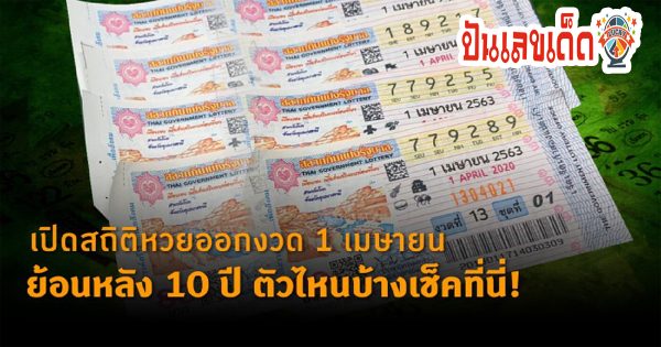 นักเก็บสถิติยิ้มหวาน เปิดสถิติย้อนหลัง 10 ปีงวด 1 เมษายน พบ “เลขเด็ด”โผล่เพียบ พร้อมลุ้นโชค หวยงวดนี้ออก 1 เม.ย. 67