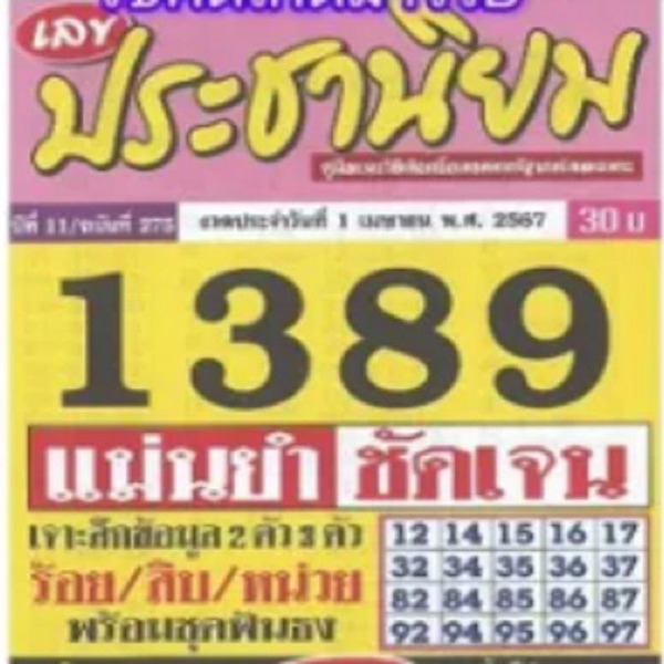 เลขประชานิยม 1 4 67-"Populist number 1 4 67"