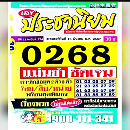 เลขประชานิยม 16 3 67 - "Populist number 16 3 67"