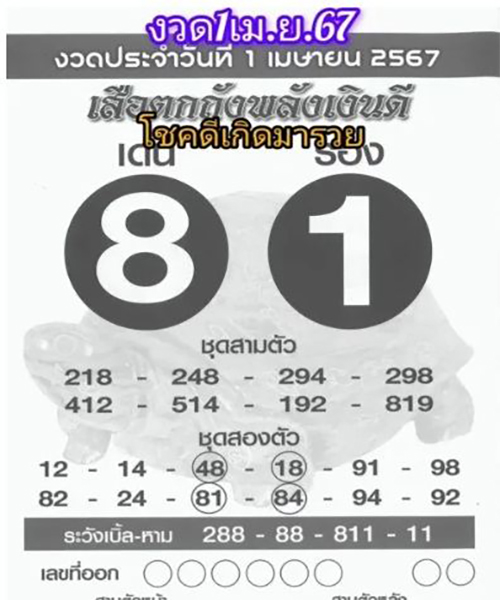 เสือตกถัง 1 4 67 -"Tiger Tok Tang 1 4 67"