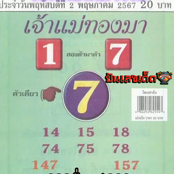 เลขเจ้าแม่ทองมา 2 5 67-"Goddess Thongma number 2 5 67"