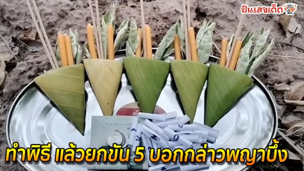 ทำพิธีขอโชคพญาบึ้ง -"Perform a ceremony to ask for good fortune"