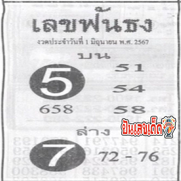 เลขฟันธง 1 6 67-"Decisive number"