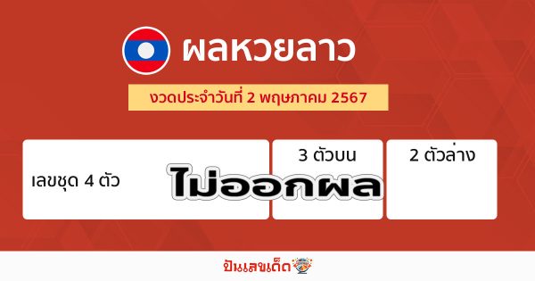 ผลหวยลาว 02/05/67 -"Lao lottery results"