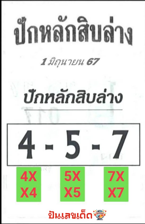 เลขปักหลักสิบล่าง 1 6 67-"The bottom ten digits are 1 6 67"