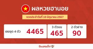 ผลหวยฮานอย 10/06/67-"Hanoi lottery results 100667"