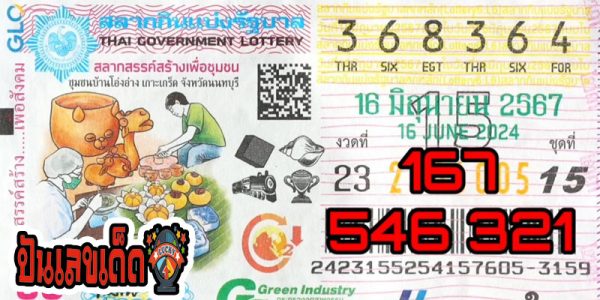 ปกสลากกินแบ่งรัฐบาลล่าสุด-"Latest government lottery cover"