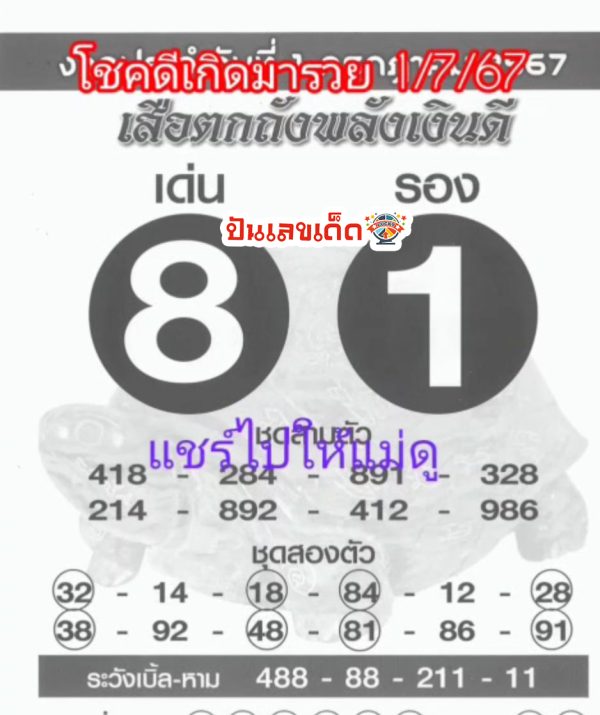 เสือตกถังพลังเงินดี 1 7 67-"Suea Tok Tang has the power of good money 1 7 67"