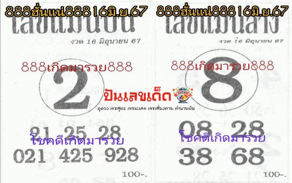เลขบนเลขล่าง 16 6 67-"Top number, bottom number 16 6 67"