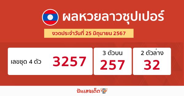 ผลหวยลาวซุปเปอร์ 25/06/67-"lao-super-lottery-results"
