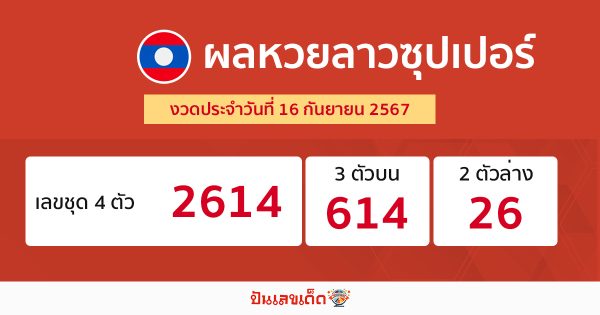 ผลหวยลาวซุปเปอร์ 16/9/67-"lao-super-lottery-results"