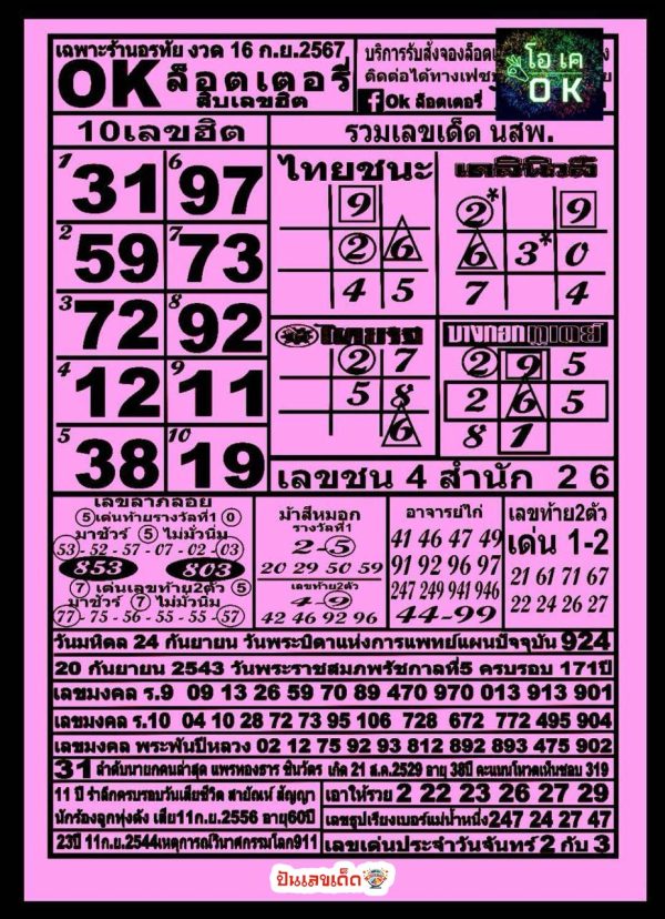 ok ลอตเตอรี่ 16 9 67-''ok lottery 16 9 67''