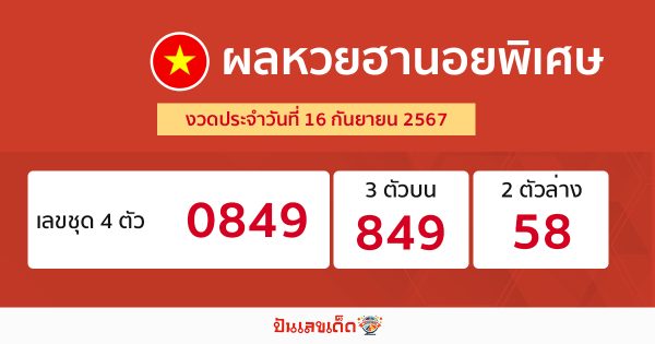 ผลหวยฮานอยพิเศษ 16/9/67-"special-hanoi-lottery-results"