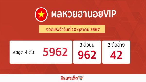 ผลหวยฮานอยVIP 10/10/67-"Hanoi VIP lottery results"