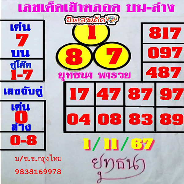 ยุทธนา พารวย 1 11 67 - "Yuthana Paruey 1 11 67"