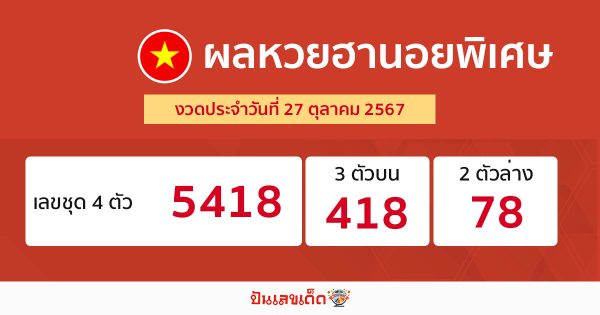 ผลหวยฮานอยพิเศษ 27/10/67-"special-hanoi-lottery-results"