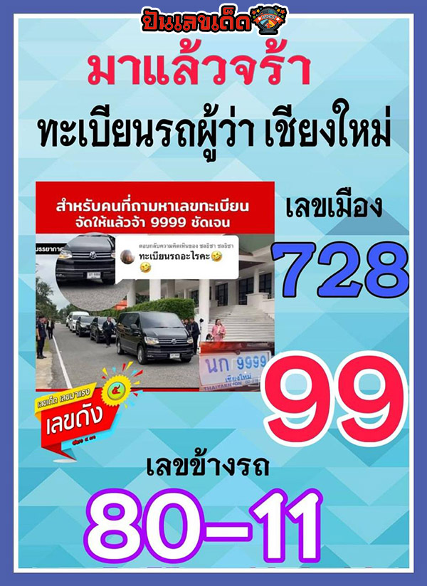 ทะเบียนรถนายก 1 12 67 -"Prime Minister's car license plate"