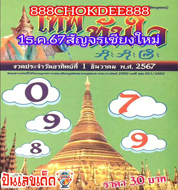 เลขเทพทันใจ 1 12 67-"Theptanjai lottery"