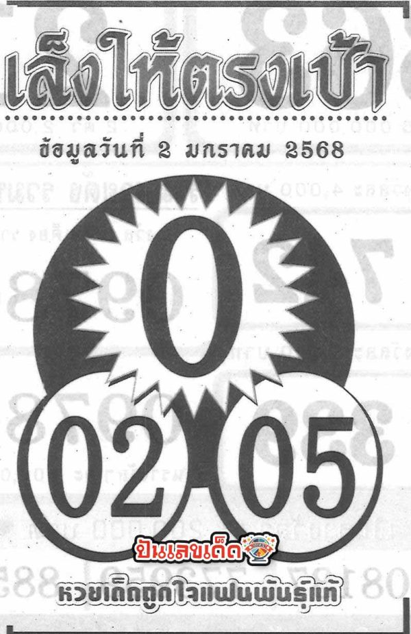 เลขเล็งให้ตรงเป้า 2 1 68-"Aim for the right number 2 1 68"