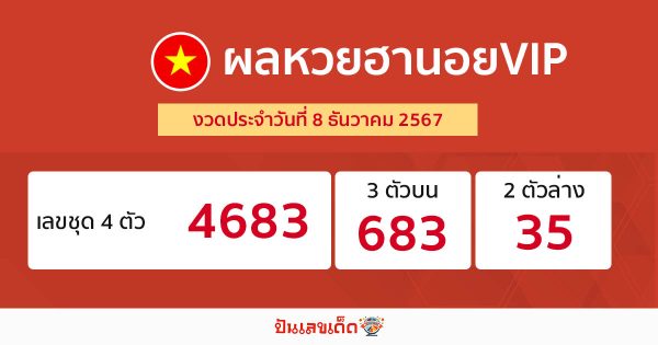 ผลหวยฮานอยVIP 8/12/67-"hanoi-vip-lottery-results"