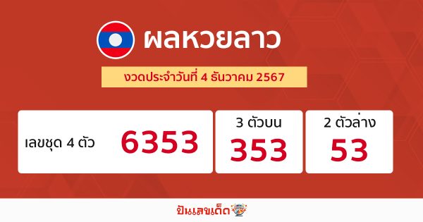 ผลหวยลาว -"lao lottery results"