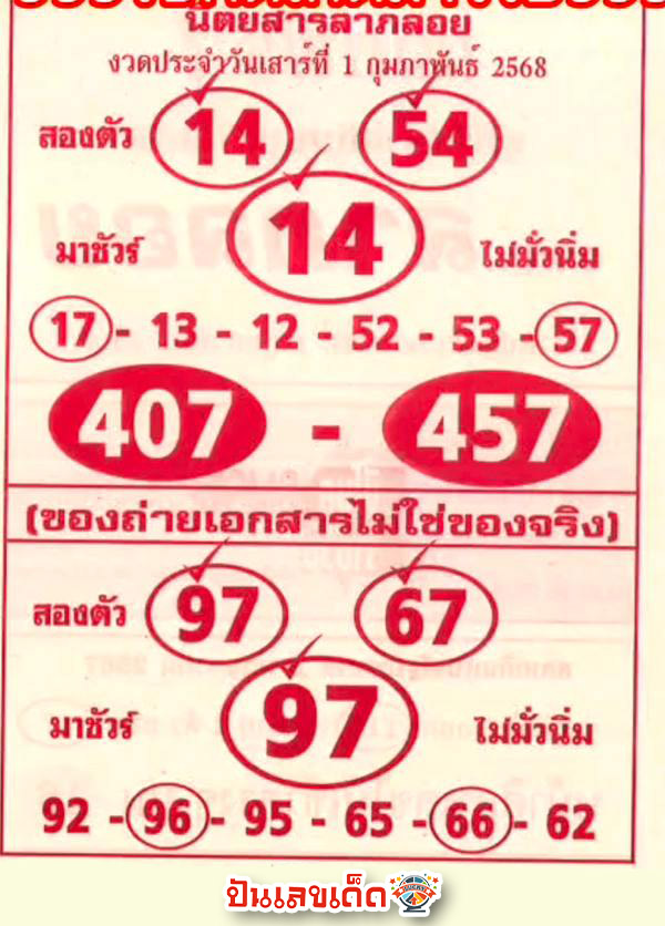 เลขลาภลอย 1 02 68-''Fortune number 1 02 68''