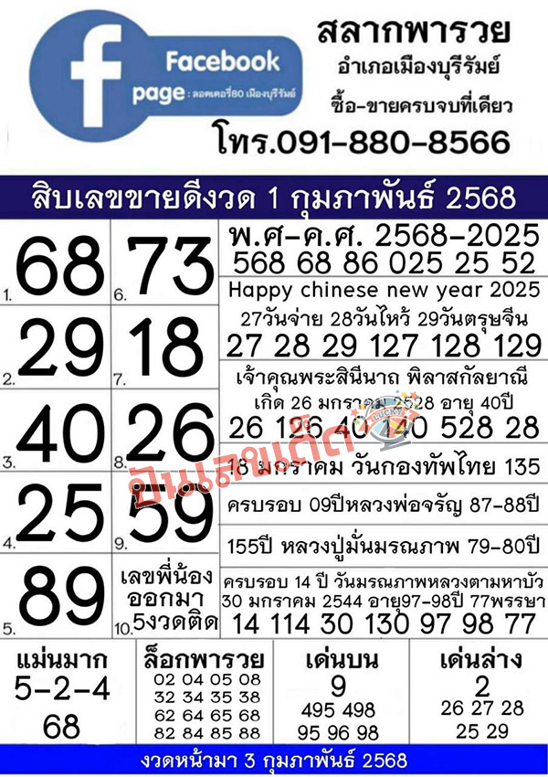 สลากพารวย 1 02 68-"Rich Lottery"