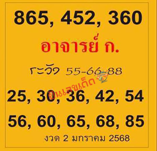 เลขอาจารย์ ก 2 01 68-"Teacher number ก"