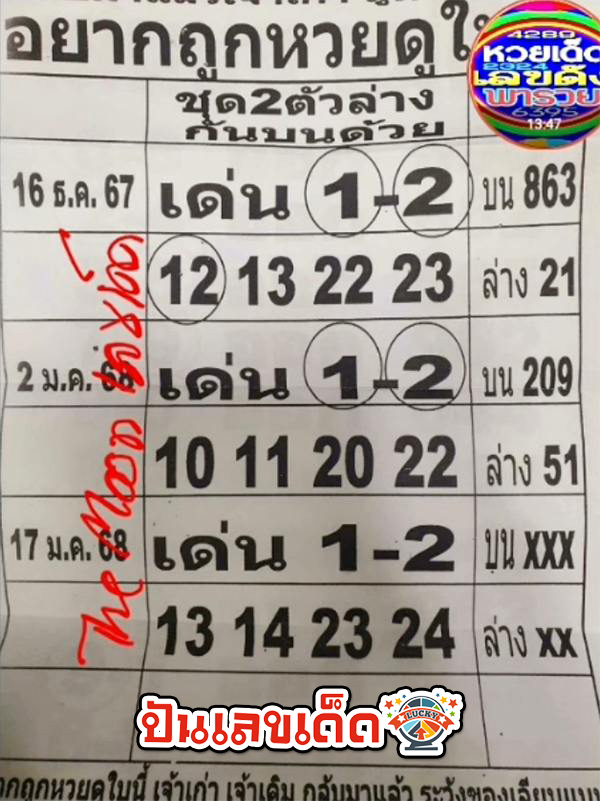 อยากถูกหวยดูใบนี้ 17 01 68 -"Want to win the lottery Look at this ticket"
