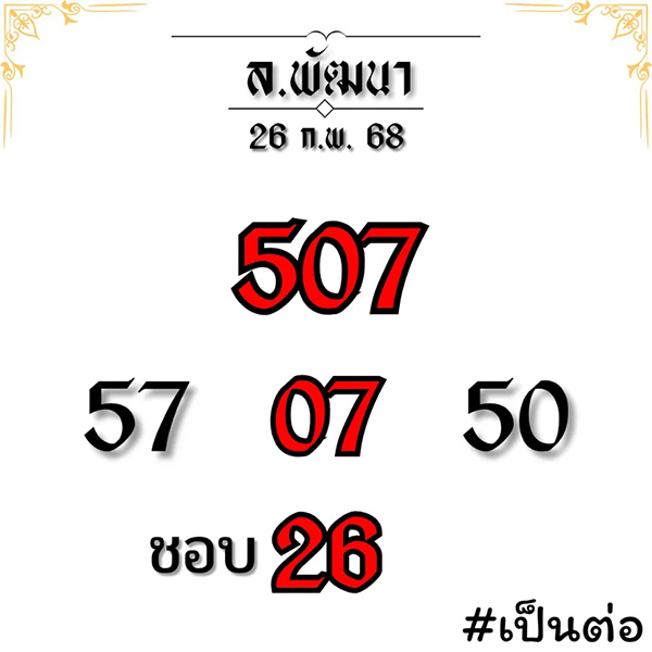รูปภาพเลขเด็ดแนวทางหวยลาวจาก เป็นต่อ ของ lekdedonline
