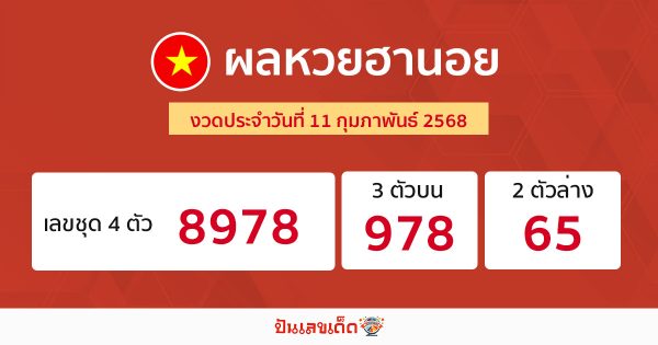 รูปภาพผลหวยฮานอยวันนี้ของ lekdedonline