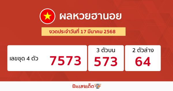 รูปภาพผลหวยฮานอยวันนี้ของ heng99