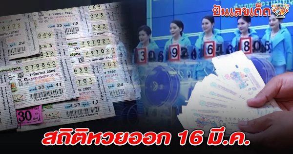 ส่อง เลขสถิติหวย 16/3/68 แนวทางหวย สรุปให้ เลขไหนออกบ่อย 2 ตัว เน้นๆ