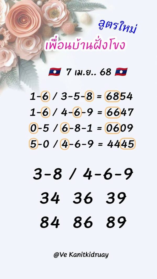 รูปภาพแนวทางหวยลาวซุปเปอร์วันนี้ของ lekdedonline