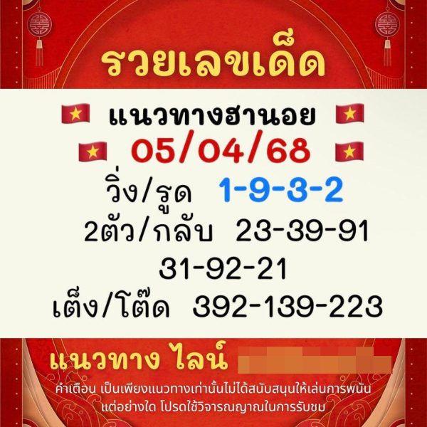 รูปภาพเลขเด็ดหวยฮานอยของ lekdedonline