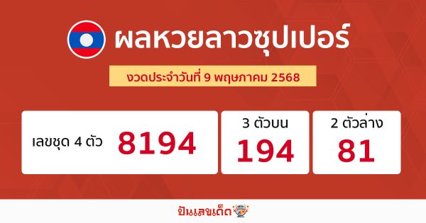 รูปภาพผลหวยลาวซุปเปอร์วันนี้ของ heng99