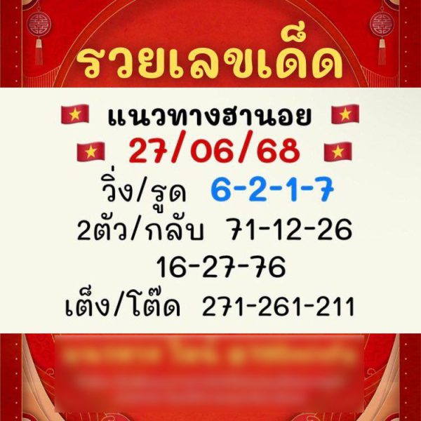 รูปภาพเลขเด็ดหวยฮานอยของ lekdedonline