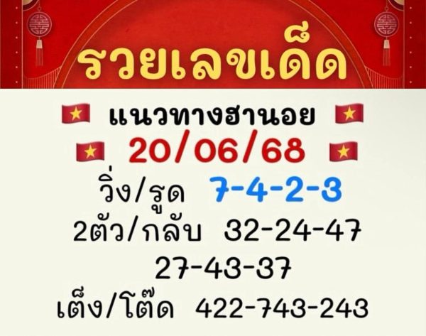 รูปภาพเลขเด็ดหวยฮานอยของ lekdedonline
