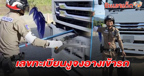 ชื่นชม! ตำรวจจับงูจงอางซ่อนตัวอยู่หน้าสิบล้อ คอหวยแห่ ส่อง เลขทะเบียนงูจงอางเข้ารถ 1/7/68 เสี่ยงโชคลุ้นรวยงวดนี้