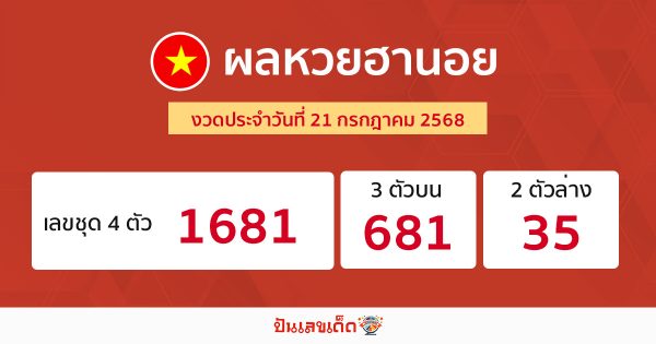 รูปภาพผลหวยฮานอยวันนี้ของ lekdedonline