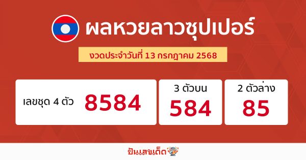 รูปภาพผลหวยลาวซุปเปอร์วันนี้ของ heng99