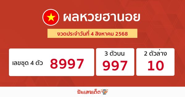 ตรวจหวยฮานอย 4/8/68